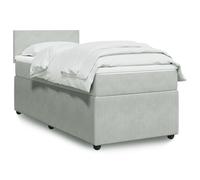 vidaXL Sommier à lattes de lit et matelas Gris clair 90x200 cm Velours