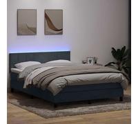 vidaXL Sommier à lattes de lit et matelas gris foncé 160x210cm velours