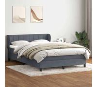 vidaXL Sommier à lattes de lit et matelas gris foncé 160x210cm velours