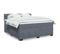 vidaXL Sommier à lattes de lit et matelas Gris foncé 180x200cm Velours