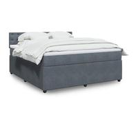 vidaXL Sommier à lattes de lit et matelas Gris foncé 180x200cm Velours