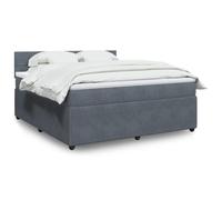 vidaXL Sommier à lattes de lit et matelas Gris foncé 180x200cm Velours