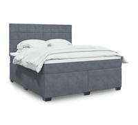 vidaXL Sommier à lattes de lit et matelas Gris foncé 180x200cm Velours