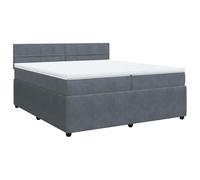 vidaXL Sommier à Lattes de lit et Matelas Gris foncé 200x200cm Velours