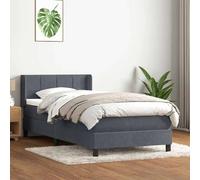 vidaXL Sommier à lattes de lit et matelas gris foncé 80x210 cm velours