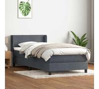 vidaXL Sommier à lattes de lit et matelas gris foncé 80x210 cm velours