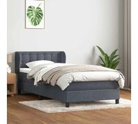 vidaXL Sommier à lattes de lit et matelas gris foncé 80x210 cm velours
