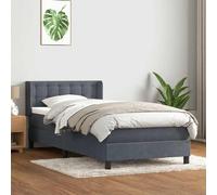 vidaXL Sommier à lattes de lit et matelas gris foncé 80x210 cm velours