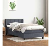 vidaXL Sommier à lattes de lit et matelas gris foncé 80x220 cm velours