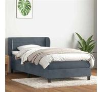 vidaXL Sommier à lattes de lit et matelas gris foncé 80x220 cm velours 3317632 Gris