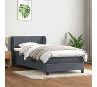 vidaXL Sommier à lattes de lit et matelas gris foncé 80x220 cm velours 3317716 Gris