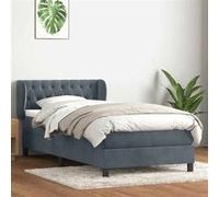 vidaXL Sommier à lattes de lit et matelas gris foncé 80x220 cm velours 3317800 Gris
