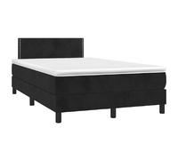 vidaXL Sommier à lattes de lit et matelas LED noir 120x190 cm velours