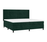 vidaXL Sommier à Lattes de Lit et Matelas, Lit Rembourré, Lit Double, Lit Adulte de Chambre à Coucher Intérieur, Moderne, Vert Foncé 200x200cm Velours
