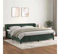 vidaXL Lit à sommier tapissier et matelas Vert foncé 200x200cm Velours