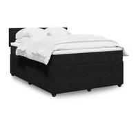 vidaXL Sommier à lattes de lit et matelas Noir 160x200 cm Velours