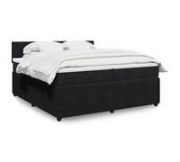 vidaXL Sommier à lattes de lit et matelas Noir 200x200 cm Velours