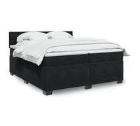 vidaXL Sommier à lattes de lit et matelas Noir 200x200 cm Velours