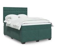 vidaXL Sommier à lattes de lit et matelas Vert foncé 140x190cm Velours 3290921 Vert G