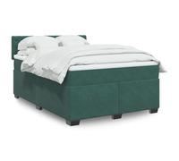 vidaXL Sommier à lattes de lit et matelas Vert foncé 140x200cm Velours