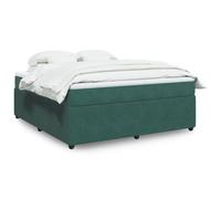 vidaXL Sommier à lattes de lit et matelas Vert foncé 180x200cm Velours