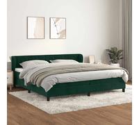 vidaXL Lit à sommier tapissier et matelas Vert foncé 200x200cm Velours