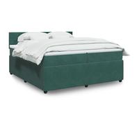vidaXL Sommier à lattes de lit et matelas Vert foncé 200x200cm Velours
