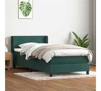 vidaXL Sommier à lattes de lit et matelas vert foncé 80x220 cm velours 3317970 Vert G