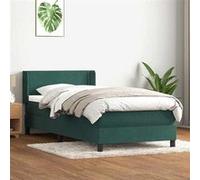 vidaXL Sommier à lattes de lit et matelas vert foncé 80x220 cm velours 3318054 Vert G