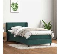 vidaXL Sommier à lattes de lit et matelas vert foncé 80x220 cm velours 3318138 Vert G