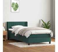 vidaXL Sommier à lattes de lit et matelas vert foncé 80x220 cm velours 3318306 Vert G