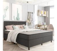Vidaxl Sommier Tapissier Gris Foncé Tissu 160x200 Cm