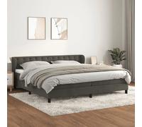VidaXL Sommier à lattes de lit LED 200x200 cm - Velours Gris foncé