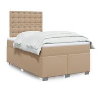 vidaXL Sommier à lattes de lit matelas cappuccino 120x190cm similicuir