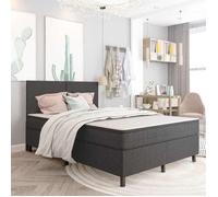 vidaXL Sommier à lattes de lit sans matelas gris tissu 180x200 cm 287466