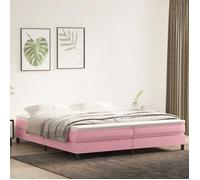 vidaXL Sommier à lattes de lit Velours rose 200 x 220 cm Sans matelas