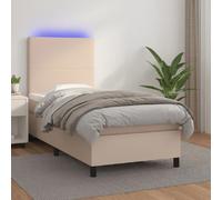 vidaXL Sommier à lattes et LED - Cappuccino