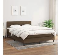 vidaXL Sommier à lattes et matelas 140x200 cm - Marron foncé