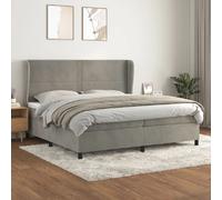 VidaXL Sommier à lattes et matelas 200x200 cm - Gris clair