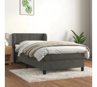 vidaXL Sommier à Lattes et Matelas 90x190 cm Gris foncé
