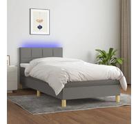 VidaXL Sommier à lattes et matelas 90x190 cm - Gris foncé