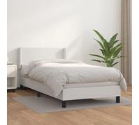 vidaXL Sommier à lattes et matelas 90x190 cm - Similicuir blanc