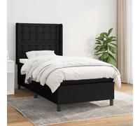 vidaXL Sommier à lattes et matelas 90x200 cm - Noir