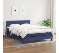 VIDAXL Sommier à lattes et matelas - Bleu 140x200 cm Tissu
