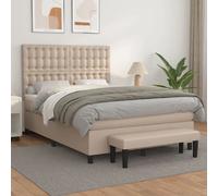 vidaXL Sommier à lattes et matelas Cappuccino 140x200 cm