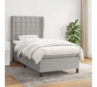 vidaXL Sommier à lattes et matelas - Gris clair