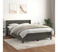 vidaXL Sommier à lattes et matelas - Gris foncé 140x200 cm