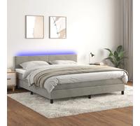 vidaXL Sommier à Lattes et Matelas LED Gris Clair 180x200 cm