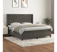 VidaXL Sommier à lattes et matelas velours, gris foncé