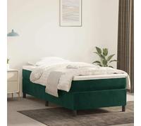 VIDAXL Sommier à lattes et matelas - Velours Vert foncé - 100x200 cm